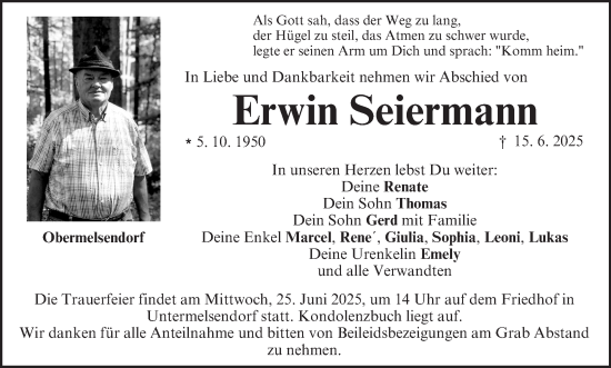 Anzeige von Erwin Seiermann von MGO
