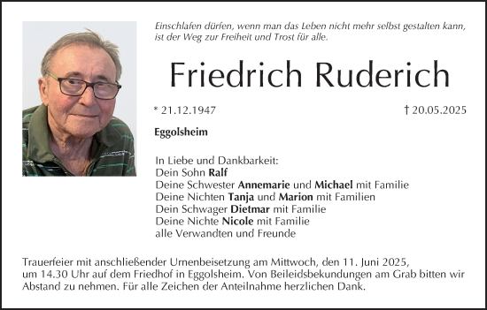 Anzeige von Friedrich Ruderich von MGO