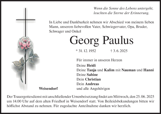 Anzeige von Georg Paulus von MGO