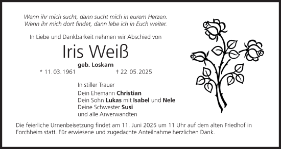Anzeige von Iris Weiß von MGO