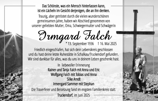Anzeige von Irmgard Falch von MGO