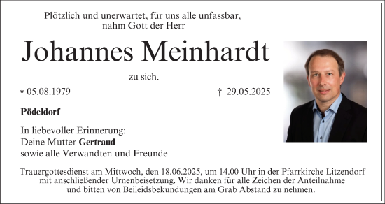 Anzeige von Johannes Meinhardt von MGO