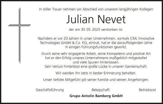 Anzeige von Julian Nevet von MGO