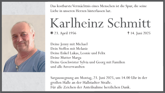 Anzeige von Karlheinz Schmitt von MGO