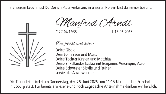 Anzeige von Manfred Arndt von MGO