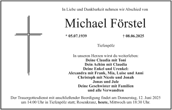 Anzeige von Michael Förstel von MGO