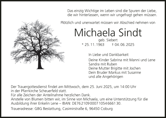 Anzeige von Michaela Sindt von MGO