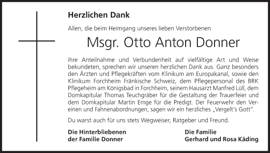 Anzeige von Otto Anton Donner von MGO