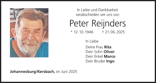 Anzeige von Peter Reijnders von MGO