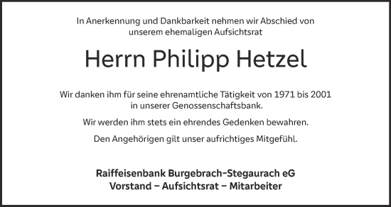 Anzeige von Philipp Hetzel von MGO