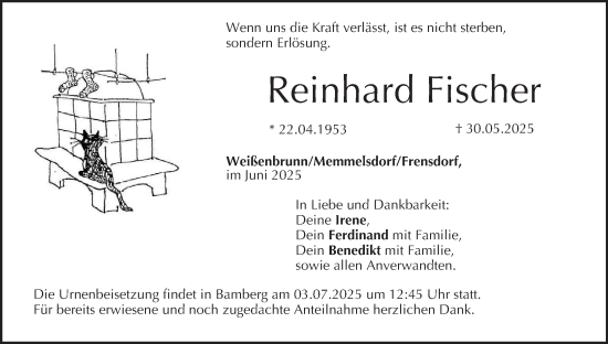 Anzeige von Reinhard Fischer von MGO