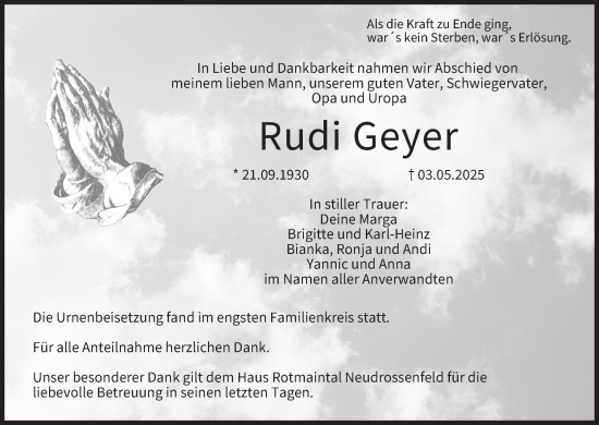 Anzeige von Rudi Geyer von MGO