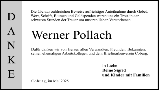 Anzeige von Werner Pollach von MGO