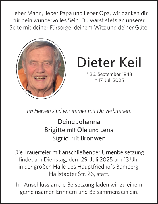 Anzeige von Dieter Keil von MGO