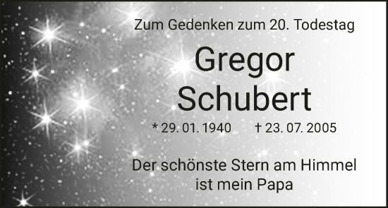 Anzeige von Gregor Schubert von MGO