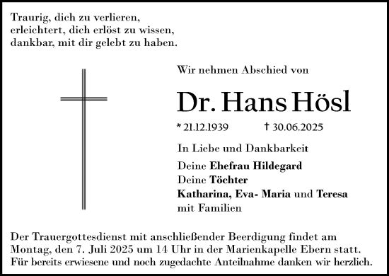 Anzeige von Hans Hösl von MGO