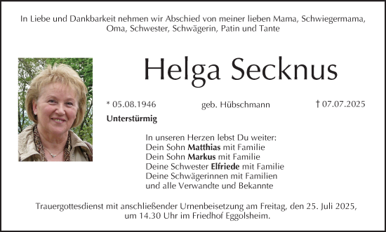 Anzeige von Helga Secknus von MGO