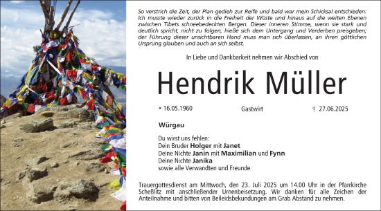 Anzeige von Hendrik Müller von MGO