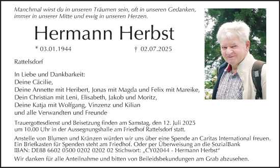 Anzeige von Hermann Herbst von MGO