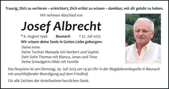Anzeige von Josef Albrecht von MGO