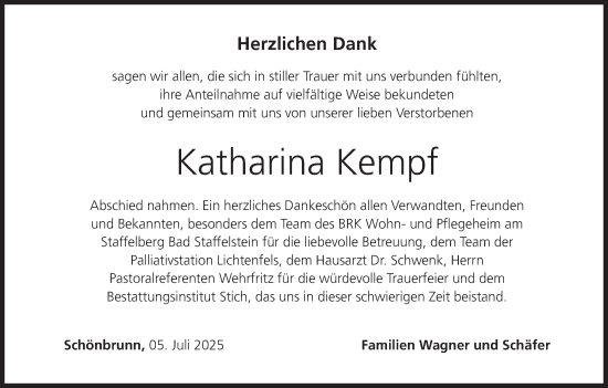 Anzeige von Katharina Kempf von MGO