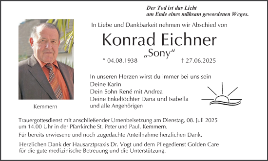 Anzeige von Konrad Eichner von MGO