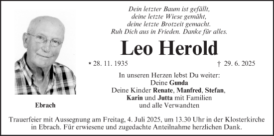 Anzeige von Leo Herold von MGO