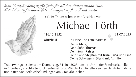 Anzeige von Michael Förth von MGO