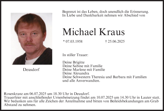 Anzeige von Michael Kraus von MGO