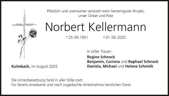Anzeige von Norbert Kellermann von MGO