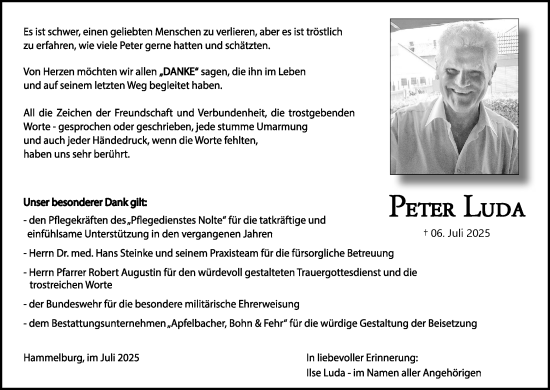 Anzeige von Peter Luda von MGO