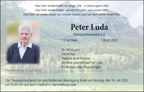 Anzeige von Peter Luda von MGO