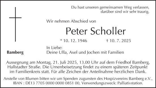 Anzeige von Peter Scholler von MGO