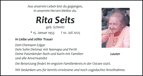 Anzeige von Rita Seits von MGO