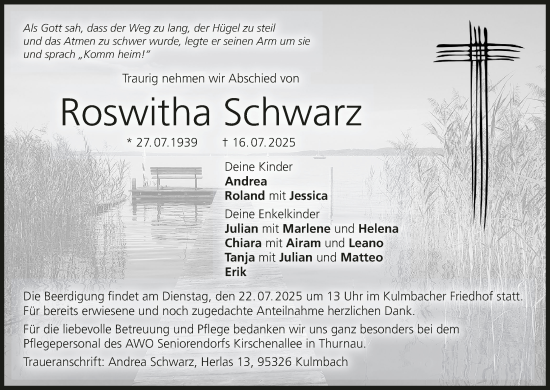 Anzeige von Roswitha Schwarz von MGO