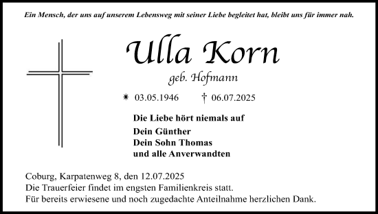 Anzeige von Ulla Korn von MGO