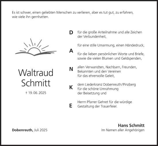 Anzeige von Waltraud Schmitt von MGO