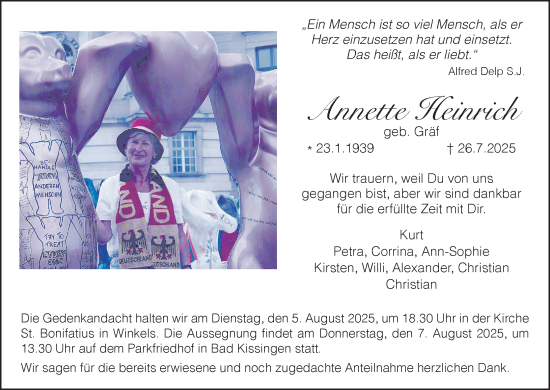 Anzeige von Annette Heinrich von MGO