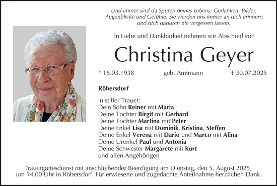 Anzeige von Christina Geyer von MGO