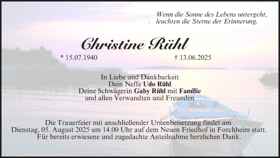 Anzeige von Christine Rühl von MGO
