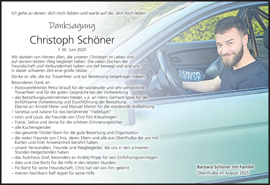 Anzeige von Christoph Schöner von MGO