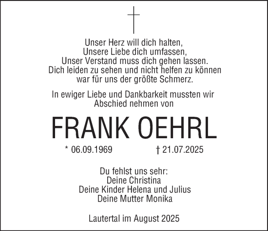 Anzeige von Frank Oehrl von MGO
