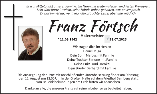 Anzeige von Franz Förtsch von MGO