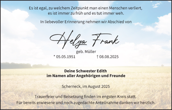 Anzeige von Gelga Frank von MGO