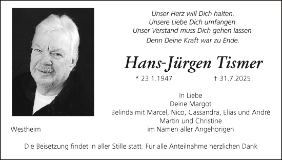 Anzeige von Hans-Jürgen Tismer von MGO