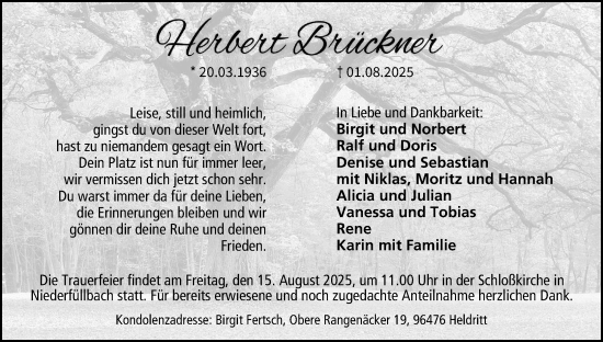 Anzeige von Herbert Brückner von MGO