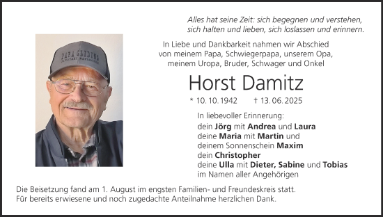 Anzeige von Horst Damitz von MGO