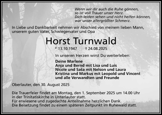 Anzeige von Horst Turnwald von MGO