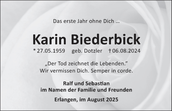 Anzeige von Karin Biederbick von MGO