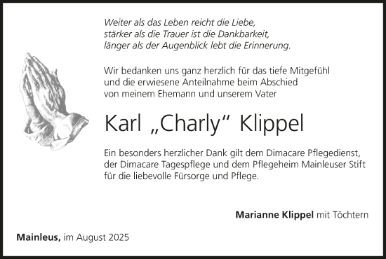 Anzeige von Karl Klippel von MGO